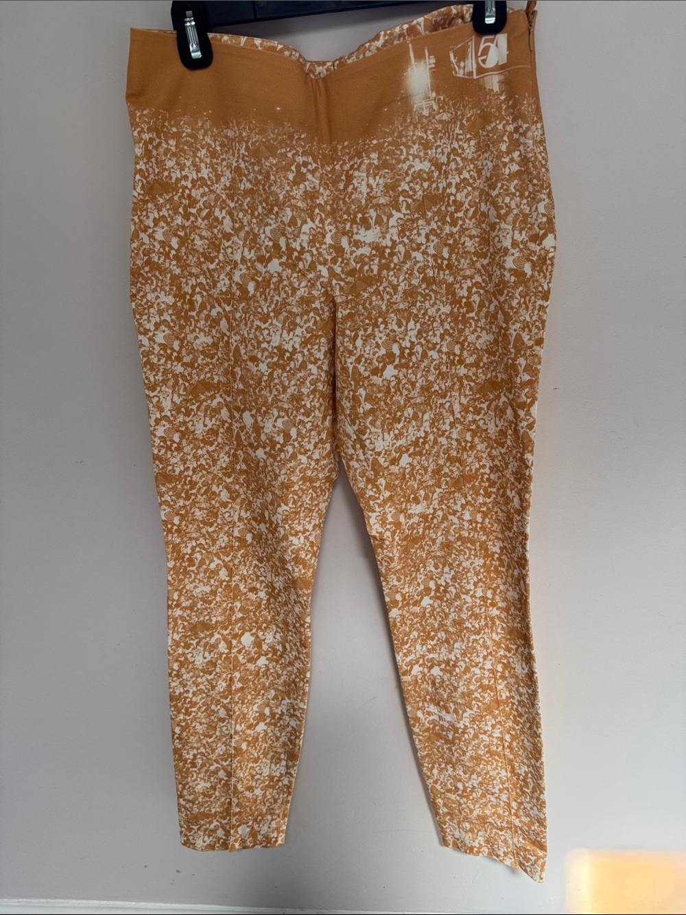 Women Yellow Speckle Print Stretch Pants